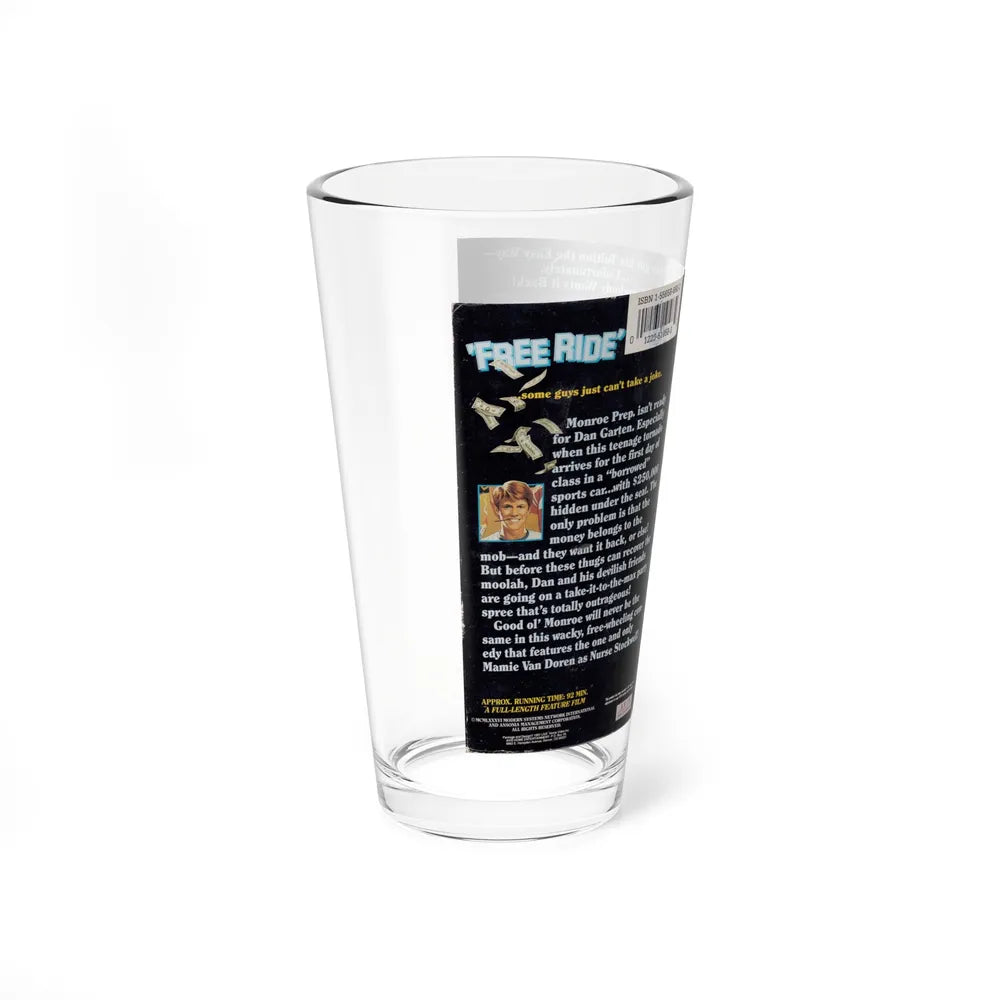 FREE RIDE (VHS COVER) Pint Glass 16oz - Go Mug Yourself
