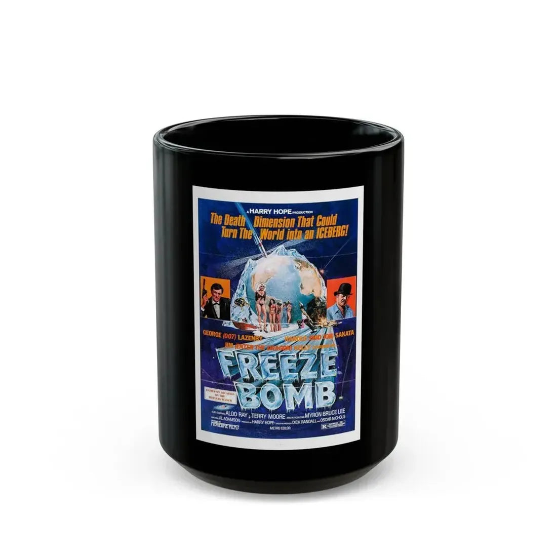FREEZE BOMB (DEATH DIMENSION) 1978 Movie Poster - Black Coffee Mug 15oz - Go Mug Yourself