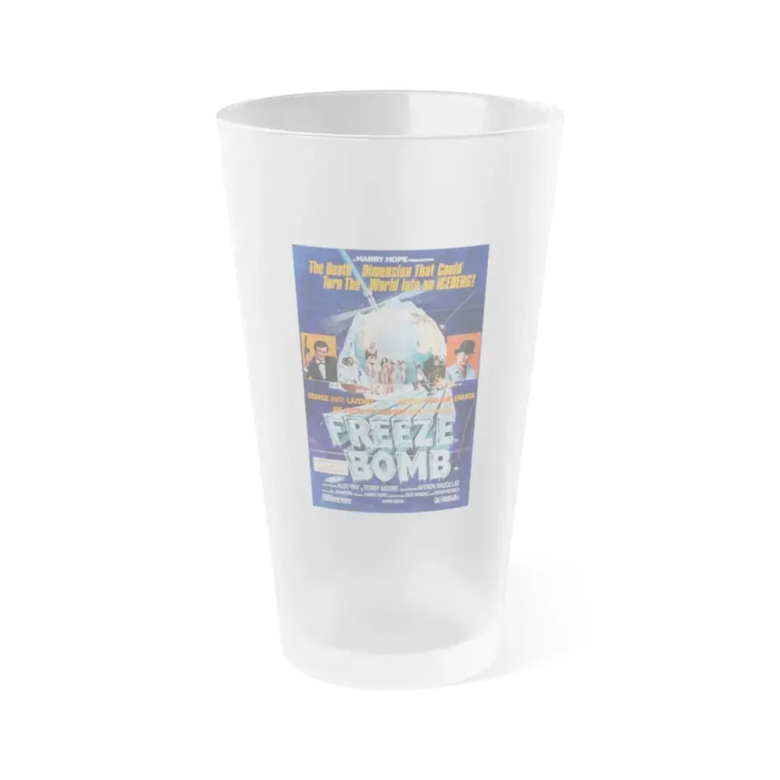 FREEZE BOMB (DEATH DIMENSION) 1978 Movie Poster - Frosted Pint Glass 16oz 16oz Frosted - Go Mug Yourself