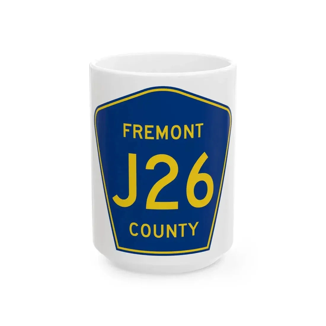 Fremont County Route J26 IA (Iowa) (Road Sign) White Coffee Mug 15oz - Go Mug Yourself