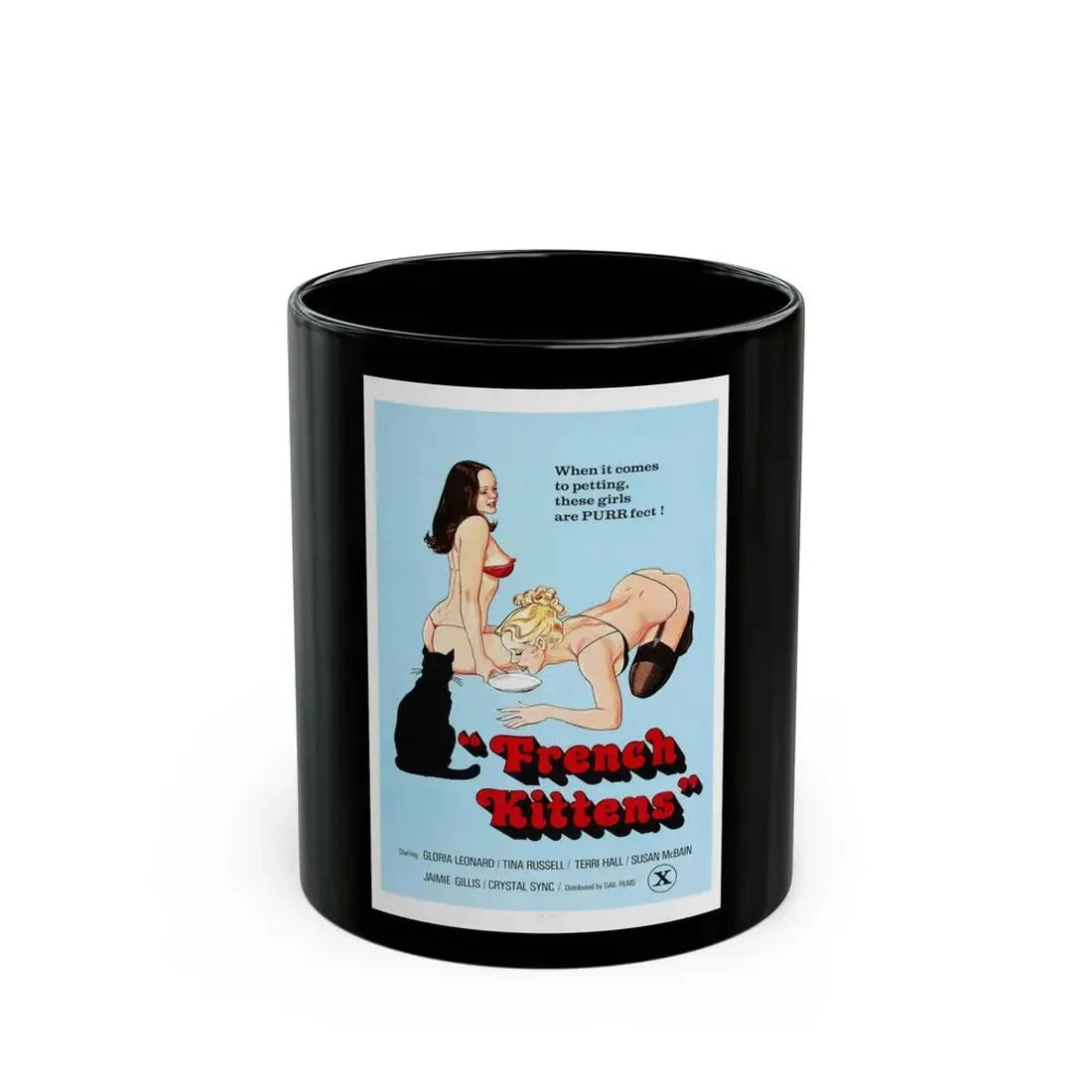 FRENCH KITTENS 1978 Movie Poster - Black Coffee Mug 11oz - Go Mug Yourself