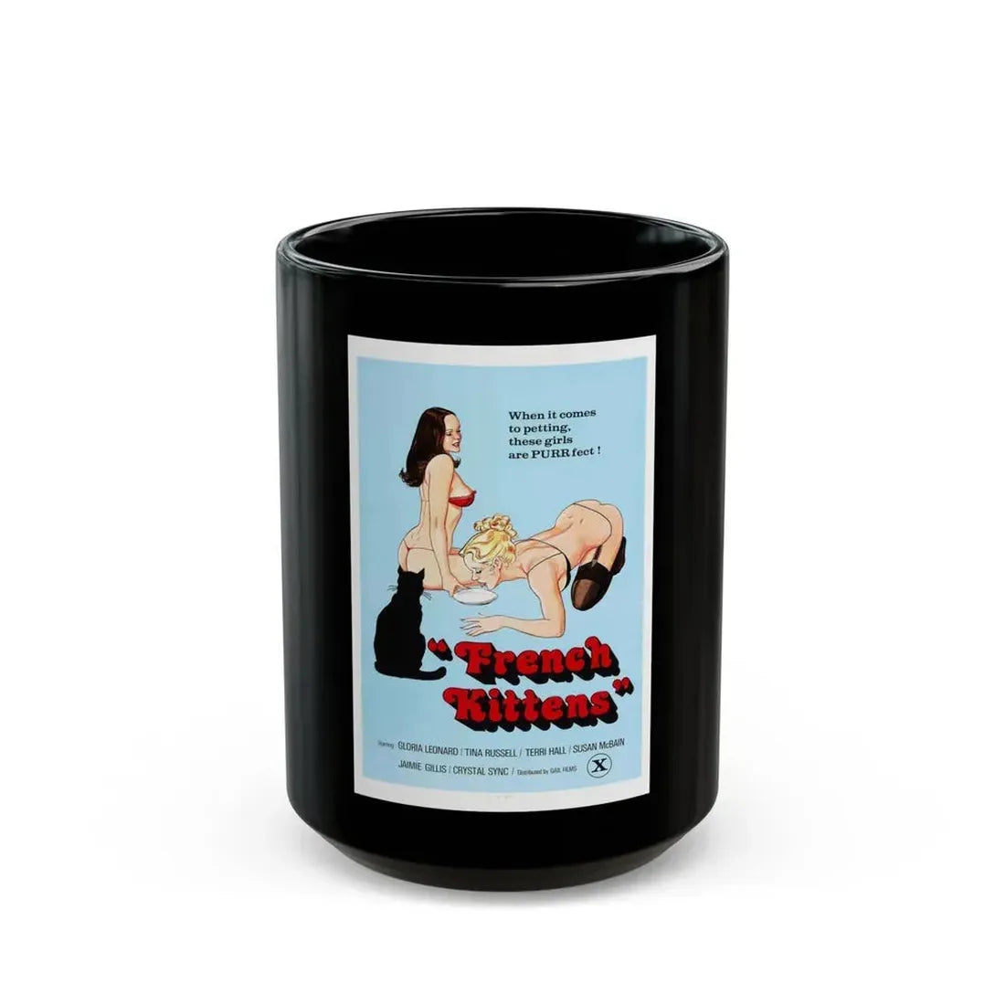 FRENCH KITTENS 1978 Movie Poster - Black Coffee Mug 15oz - Go Mug Yourself