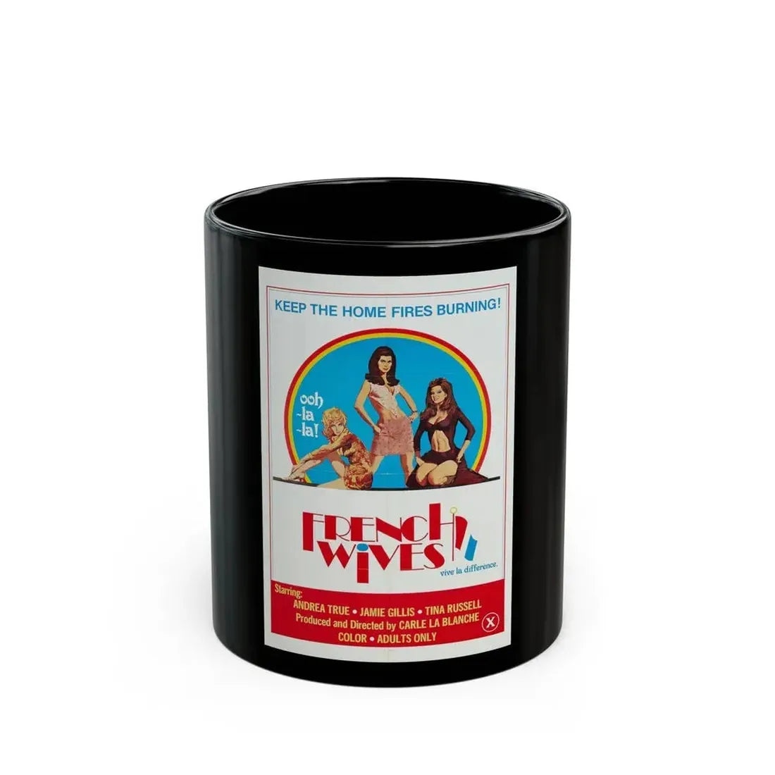 FRENCH WIVES 1979 Movie Poster - Black Coffee Mug 11oz - Go Mug Yourself