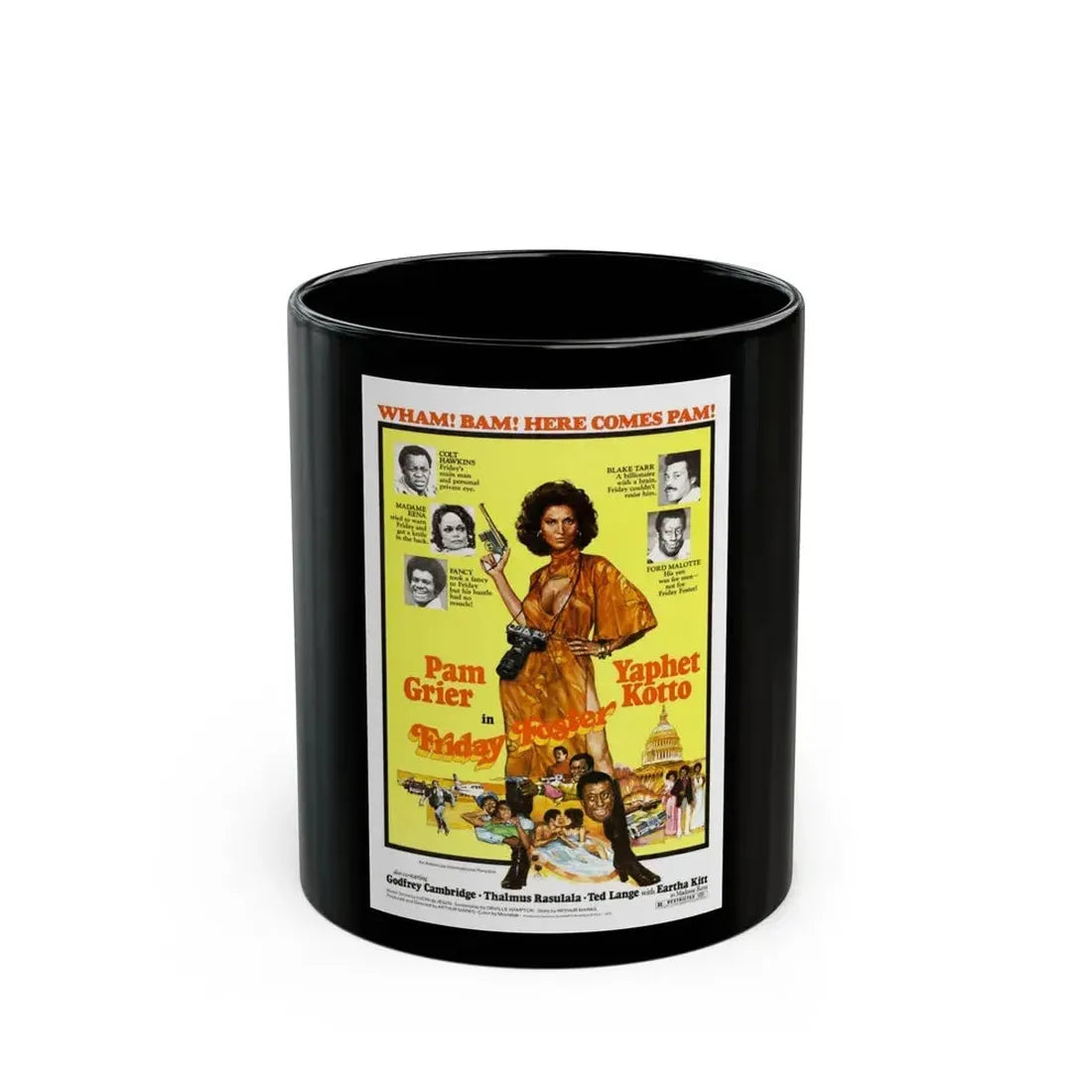 FRIDAY FOSTER 1975 Movie Poster - Black Coffee Mug 11oz - Go Mug Yourself