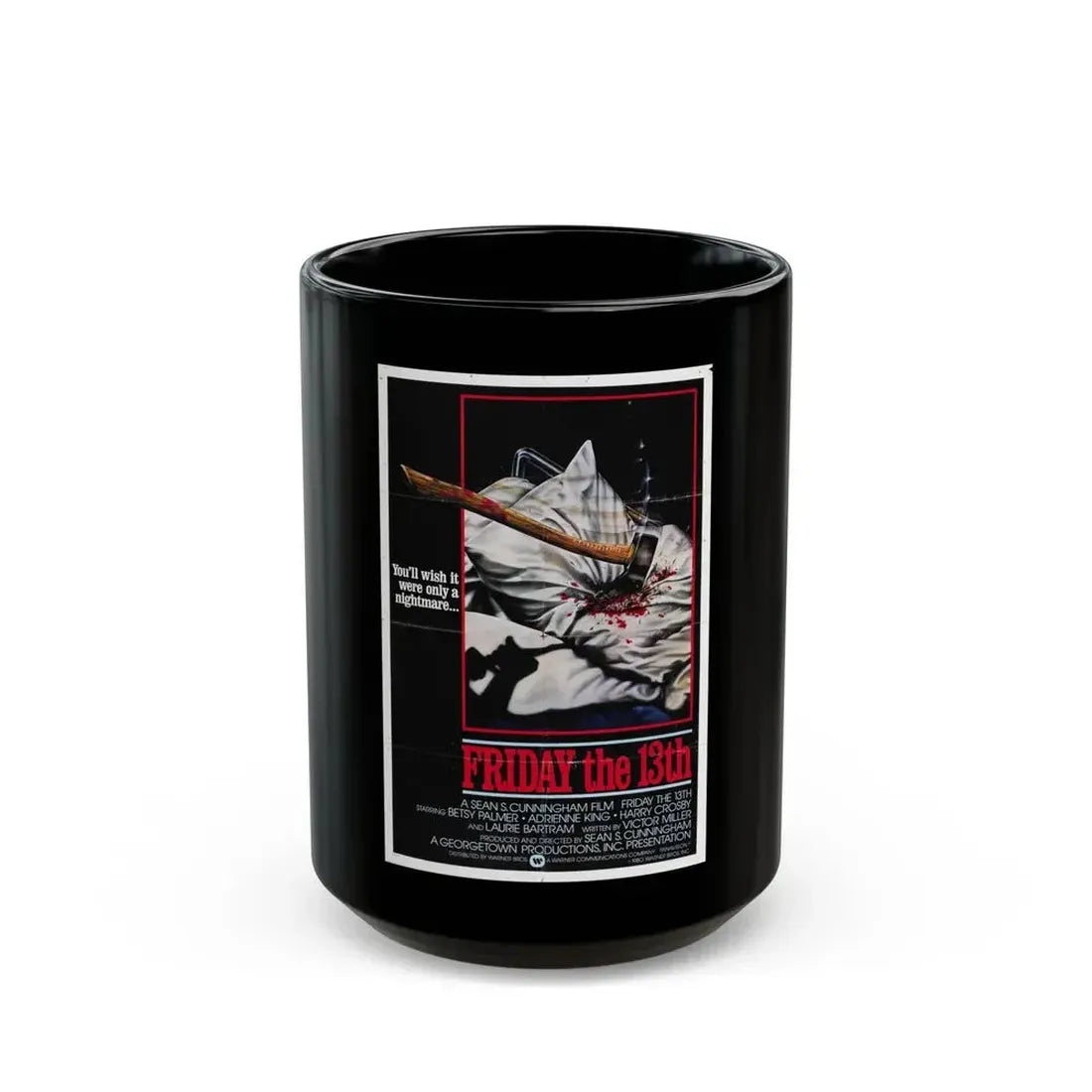 FRIDAY THE 13TH (2) 1980 Movie Poster - Black Coffee Mug 15oz - Go Mug Yourself