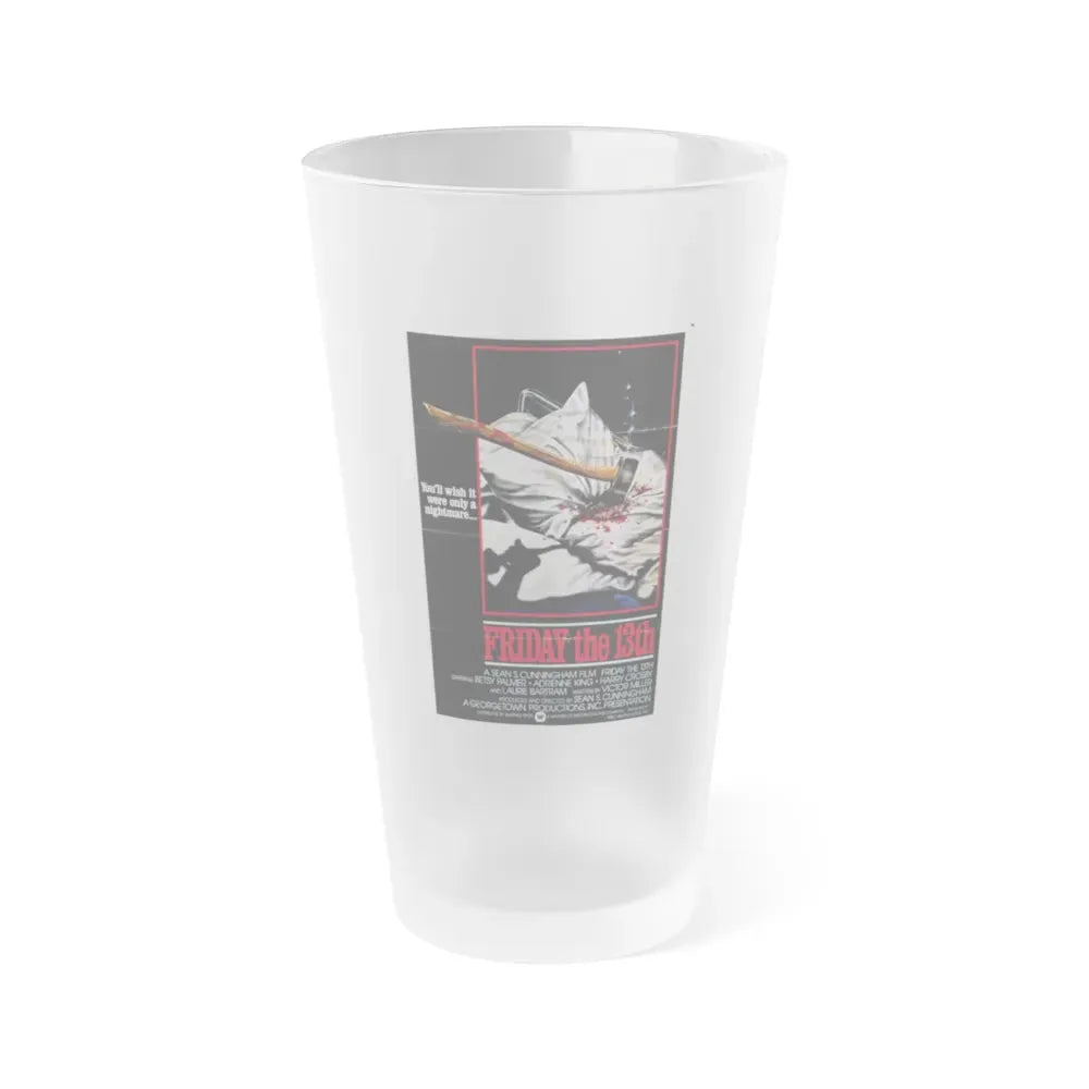 FRIDAY THE 13TH (2) 1980 Movie Poster - Frosted Pint Glass 16oz 16oz Frosted - Go Mug Yourself