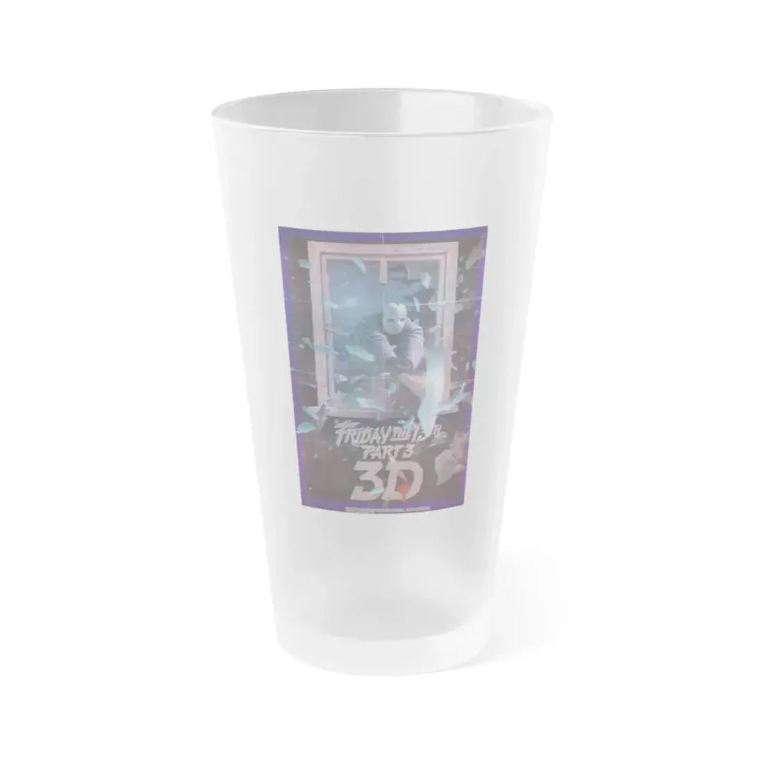FRIDAY THE 13TH 3-D 1982 Movie Poster - Frosted Pint Glass 16oz 16oz Frosted - Go Mug Yourself
