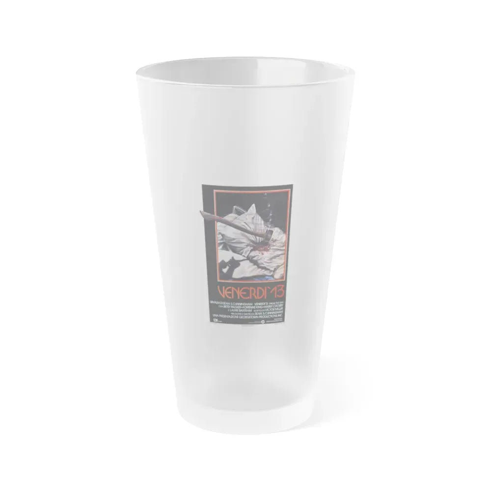 FRIDAY THE 13TH (ITALIAN) 1980 Movie Poster - Frosted Pint Glass 16oz 16oz Frosted - Go Mug Yourself