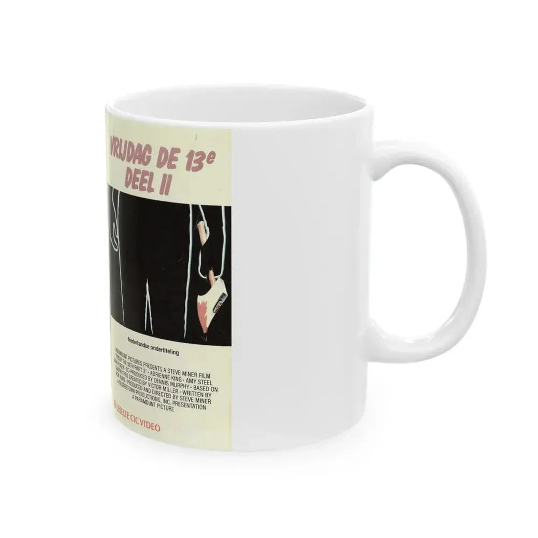 FRIDAY THE 13TH PART 2 GERMAN (VHS COVER) - White Coffee Mug - Go Mug Yourself