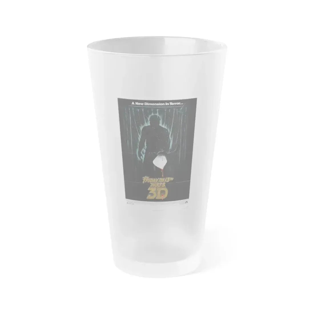 FRIDAY THE 13TH PART 3 1982 Movie Poster - Frosted Pint Glass 16oz 16oz Frosted - Go Mug Yourself