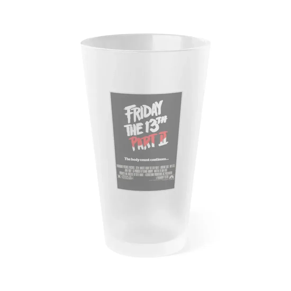 FRIDAY THE 13TH PART II 1981 Movie Poster - Frosted Pint Glass 16oz 16oz Frosted - Go Mug Yourself