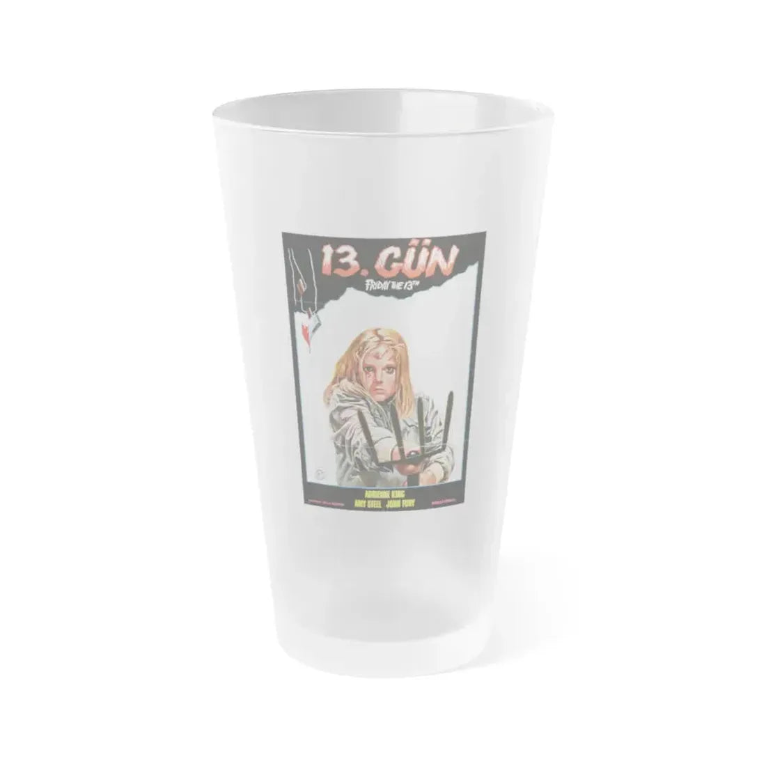 FRIDAY THE 13TH PART II (TURKISH) 1981 Movie Poster - Frosted Pint Glass 16oz 16oz Frosted - Go Mug Yourself
