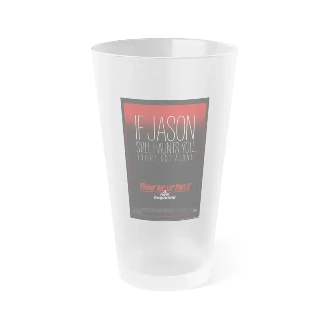 FRIDAY THE 13TH PART V - A NEW BEGINNING 1985 Movie Poster - Frosted Pint Glass 16oz 16oz Frosted - Go Mug Yourself