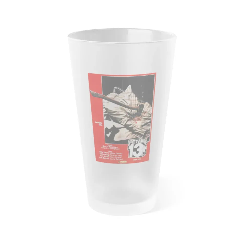 FRIDAY THE 13TH (POLISH) 1980 Movie Poster - Frosted Pint Glass 16oz 16oz Frosted - Go Mug Yourself