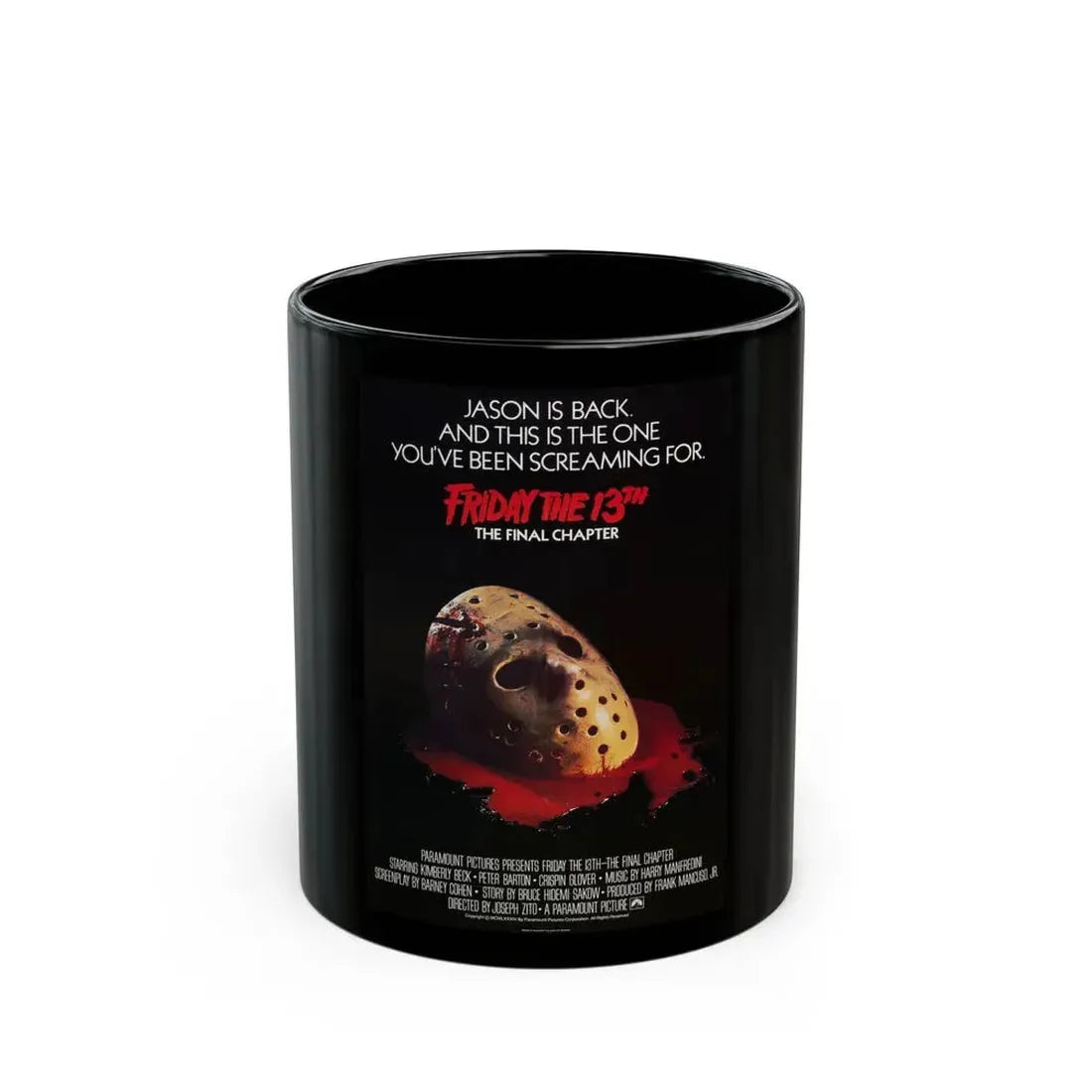 FRIDAY THE 13TH - THE FINAL CHAPTER (2) 1984 Movie Poster - Black Coffee Mug 11oz - Go Mug Yourself
