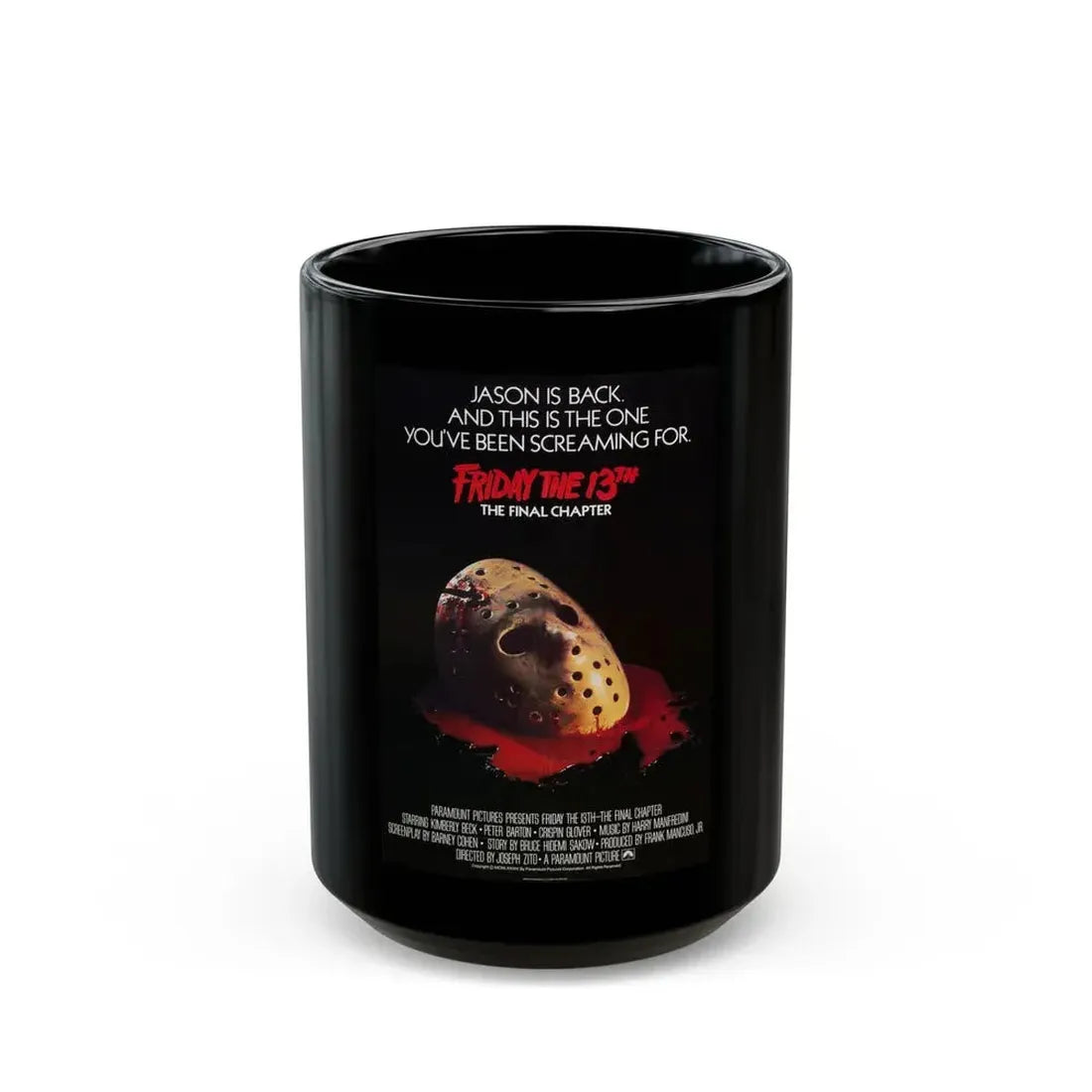 FRIDAY THE 13TH - THE FINAL CHAPTER (2) 1984 Movie Poster - Black Coffee Mug 15oz - Go Mug Yourself