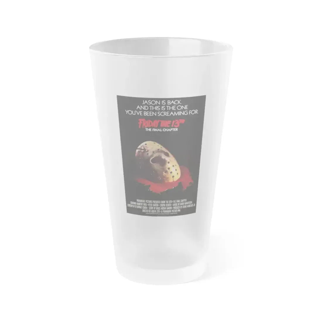 FRIDAY THE 13TH - THE FINAL CHAPTER (2) 1984 Movie Poster - Frosted Pint Glass 16oz 16oz Frosted - Go Mug Yourself