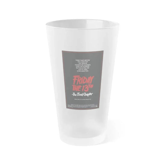 FRIDAY THE 13TH - THE FINAL CHAPTER (TEASER) 1984 Movie Poster - Frosted Pint Glass 16oz 16oz Frosted - Go Mug Yourself