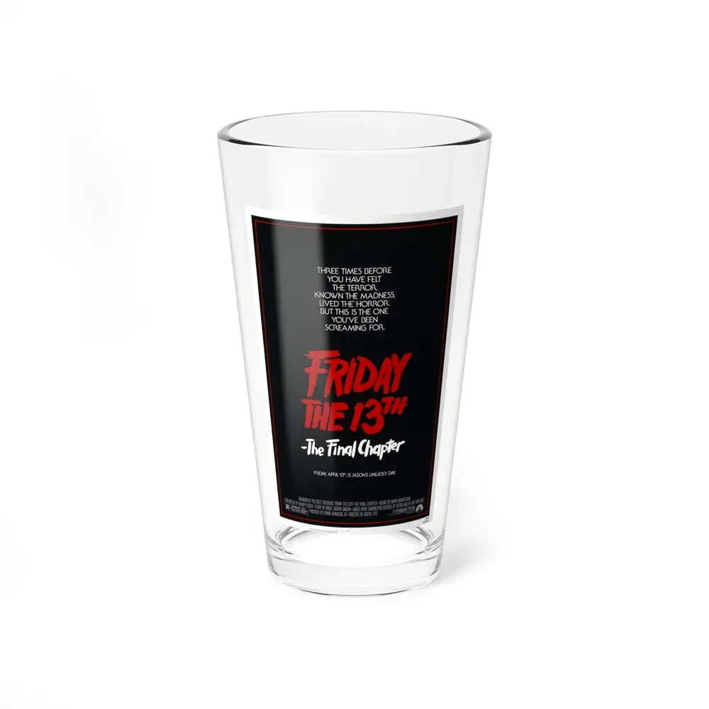 FRIDAY THE 13TH - THE FINAL CHAPTER (TEASER) 1984 Movie Poster - Pint Glass 16oz 16oz - Go Mug Yourself