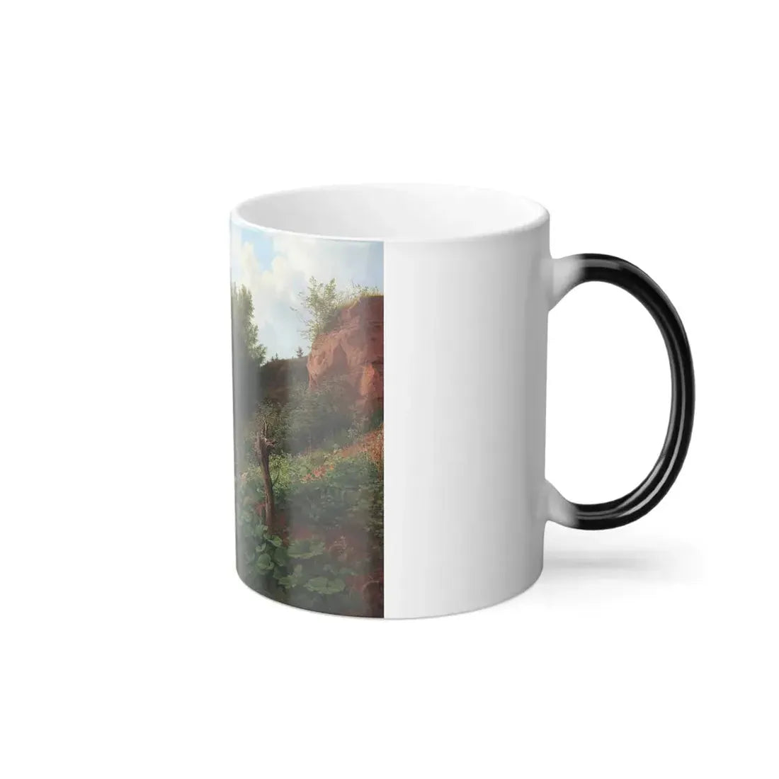 Friedrich (Bedrich) Havranek (1821-1899) Landscape with a Stream in the Summer - Oil on Canvas 1876 - Color Changing Mug 11oz - Go Mug Yourself