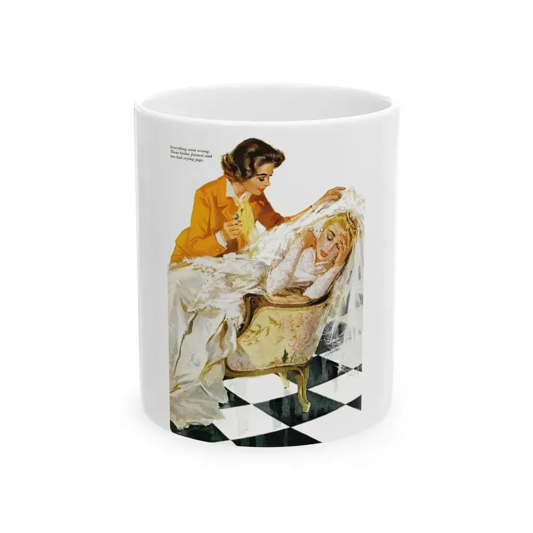 Friend of the Bride, Redbook, June 1958 - White Coffee Mug 11oz - Go Mug Yourself