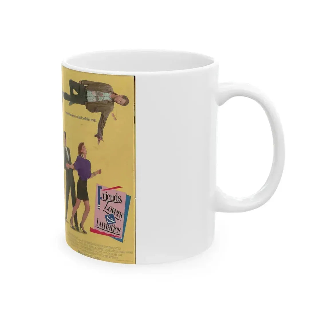 FRIENDS LOVERS AND LUNATICS (VHS COVER) - White Coffee Mug - Go Mug Yourself
