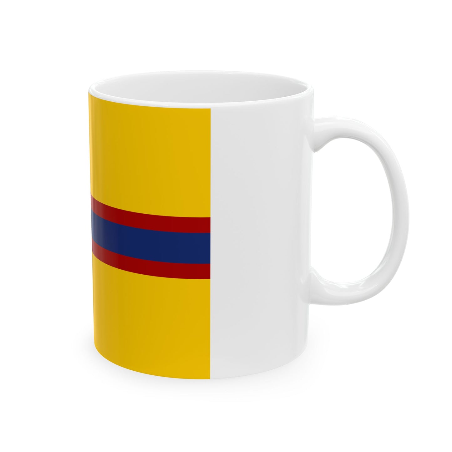Friesenflagge mit skandinavischen Kreuz (Germany) White Coffee Mug-Go Mug Yourself