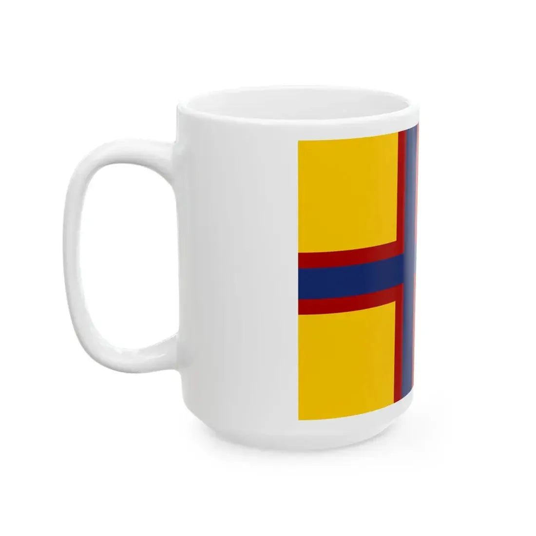 Friesenflagge mit skandinavischen Kreuz (Germany) White Coffee Mug - Go Mug Yourself