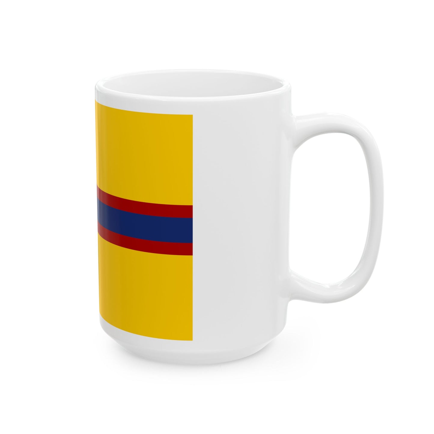 Friesenflagge mit skandinavischen Kreuz (Germany) White Coffee Mug-Go Mug Yourself