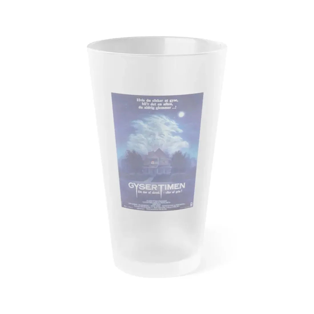FRIGHT NIGHT (DANISH) 1985 Movie Poster - Frosted Pint Glass 16oz 16oz Frosted - Go Mug Yourself