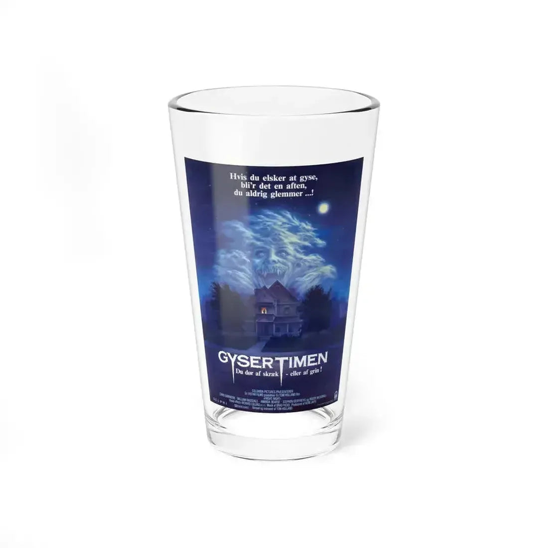 FRIGHT NIGHT (DANISH) 1985 Movie Poster - Pint Glass 16oz 16oz - Go Mug Yourself
