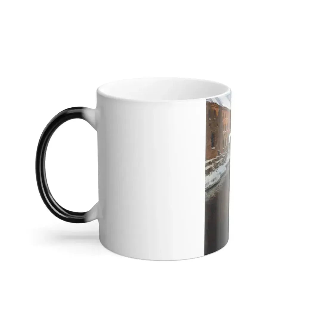 Fritz Thaulow (1847-1906) Fra Akersolven (The Akerselven River in the Snow) - Color Changing Mug 11oz - Go Mug Yourself