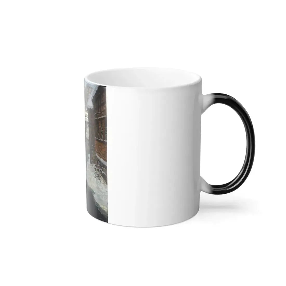 Fritz Thaulow (1847-1906) Fra Akersolven (The Akerselven River in the Snow) - Color Changing Mug 11oz - Go Mug Yourself