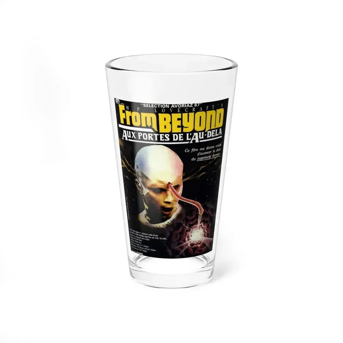 FROM BEYOND (FRENCH) 1986 Movie Poster - Pint Glass 16oz 16oz - Go Mug Yourself