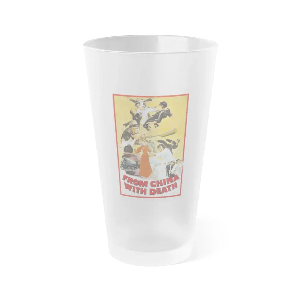 FROM CHINA WITH DEATH 1974 Movie Poster - Frosted Pint Glass 16oz 16oz Frosted - Go Mug Yourself