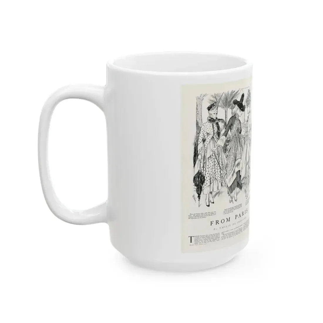 From Paris, Harper's Bazaar, May 1916 - White Coffee Mug - Go Mug Yourself