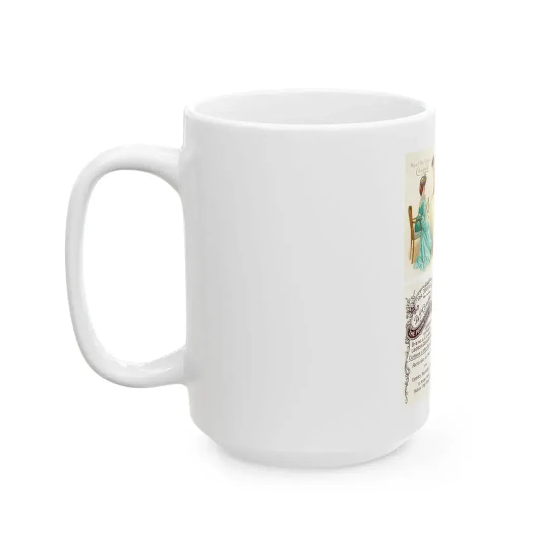 Front and back of advertising postcard for Campbell's Dye Works - White Coffee Mug - Go Mug Yourself