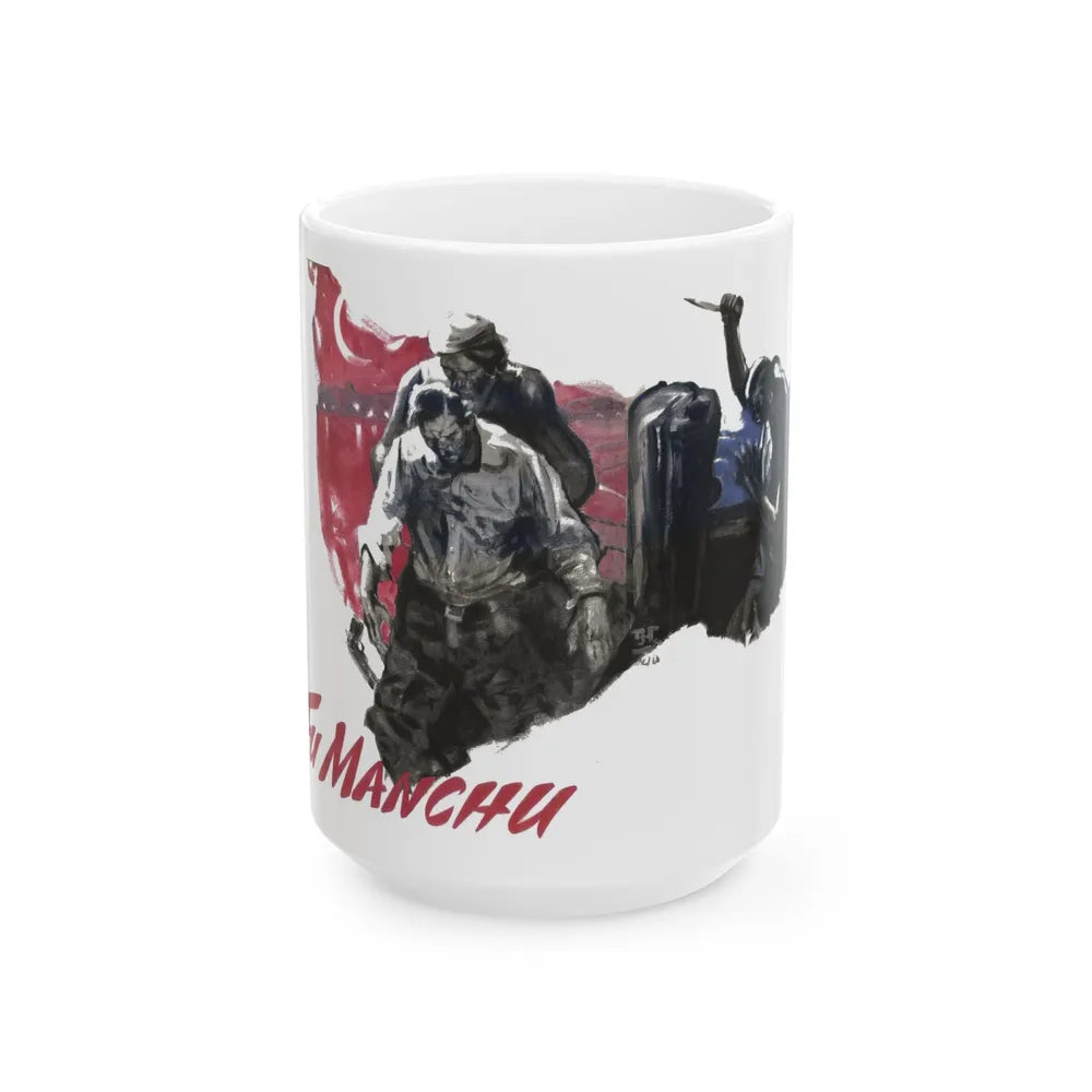 Fu Manchu and the Panama Canal, Liberty magazine, November 30, 1940 - White Coffee Mug 15oz - Go Mug Yourself