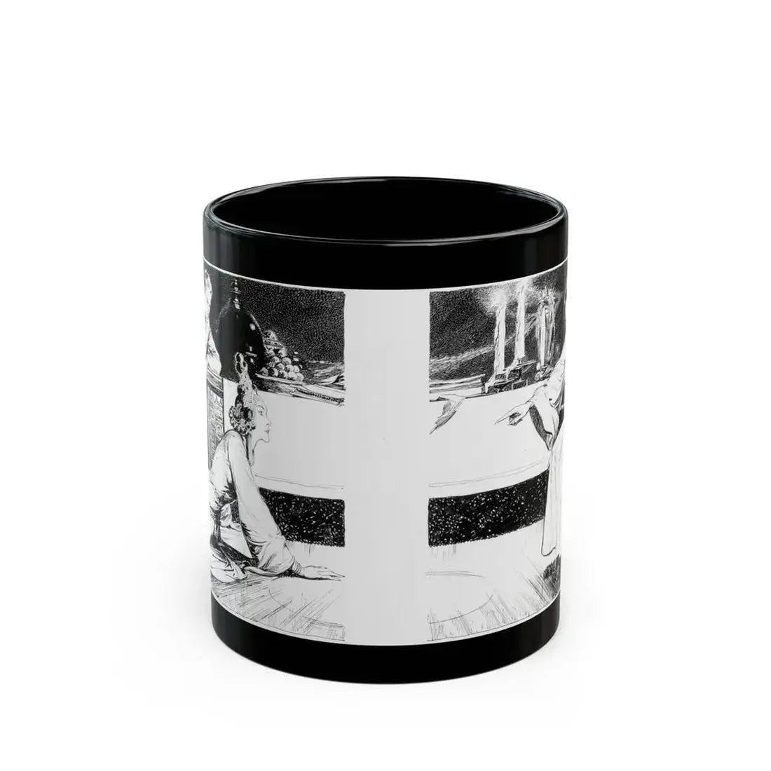 Fu Manchu's Bride, Part 8 Illustration, Collier's, June 24, 1933 - Black Coffee Mug 11oz - Go Mug Yourself