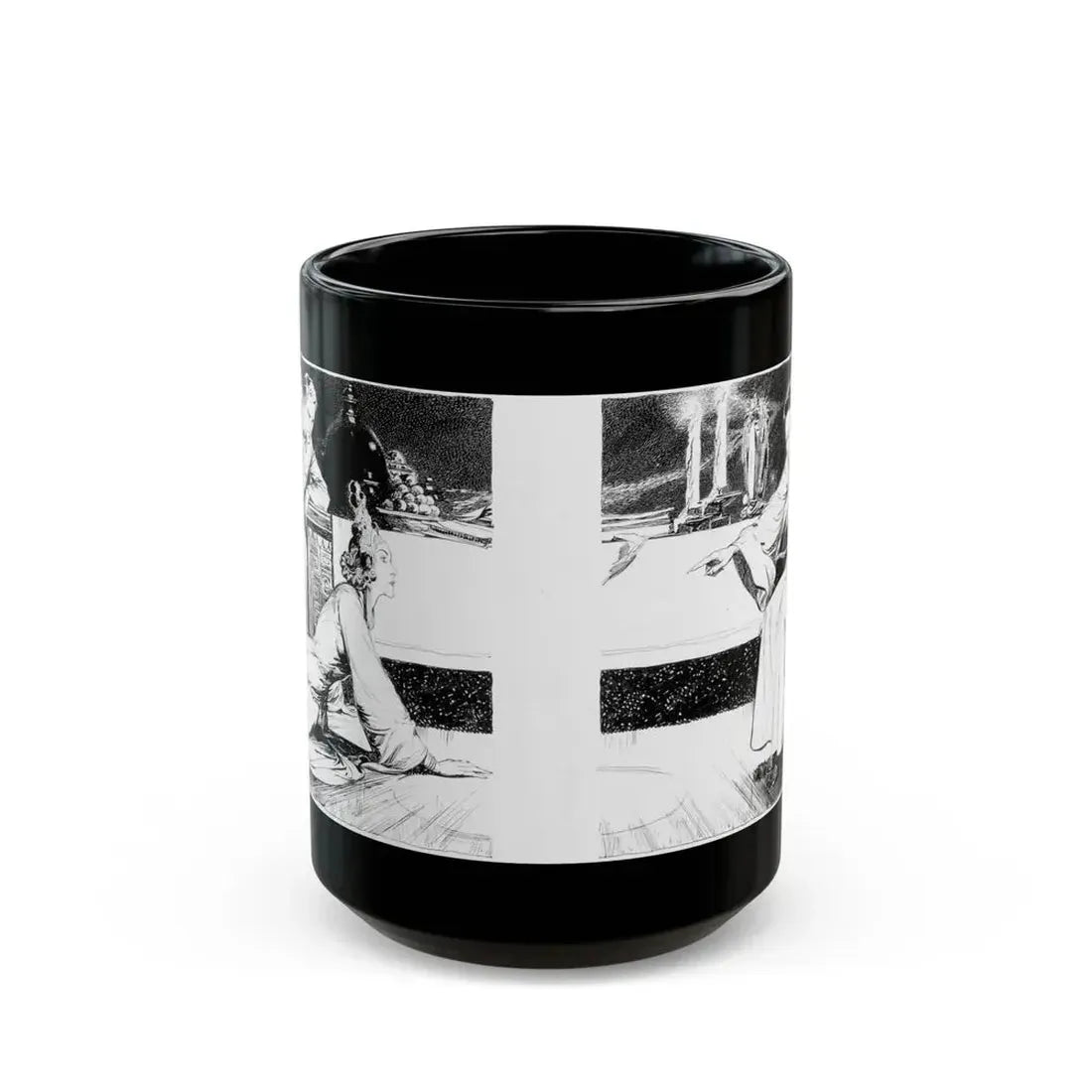 Fu Manchu's Bride, Part 8 Illustration, Collier's, June 24, 1933 - Black Coffee Mug 15oz - Go Mug Yourself