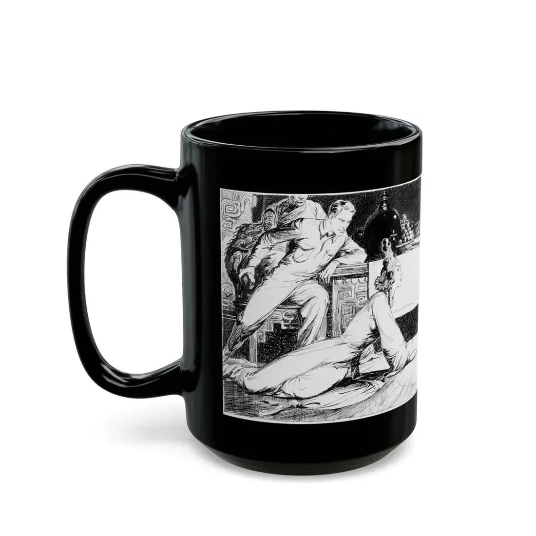 Fu Manchu's Bride, Part 8 Illustration, Collier's, June 24, 1933 - Black Coffee Mug - Go Mug Yourself