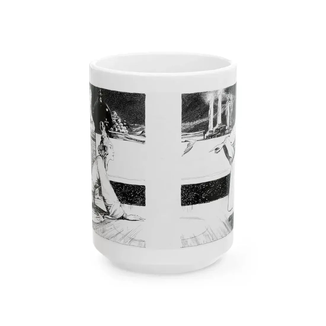 Fu Manchu's Bride, Part 8 Illustration, Collier's, June 24, 1933 - White Coffee Mug 15oz - Go Mug Yourself