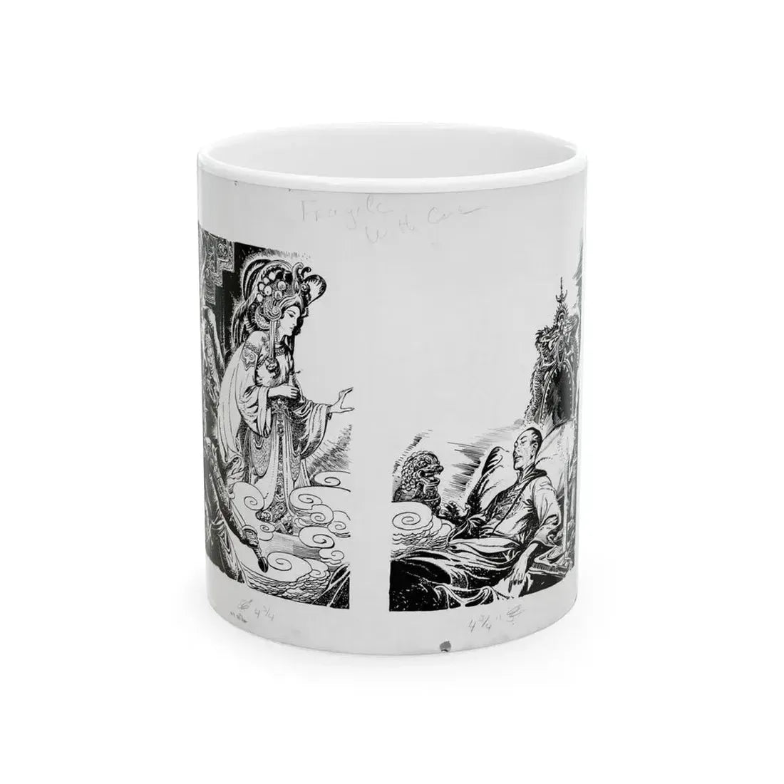 Fu Manchu stories by Sax Rohmer Illustration - White Coffee Mug 11oz - Go Mug Yourself
