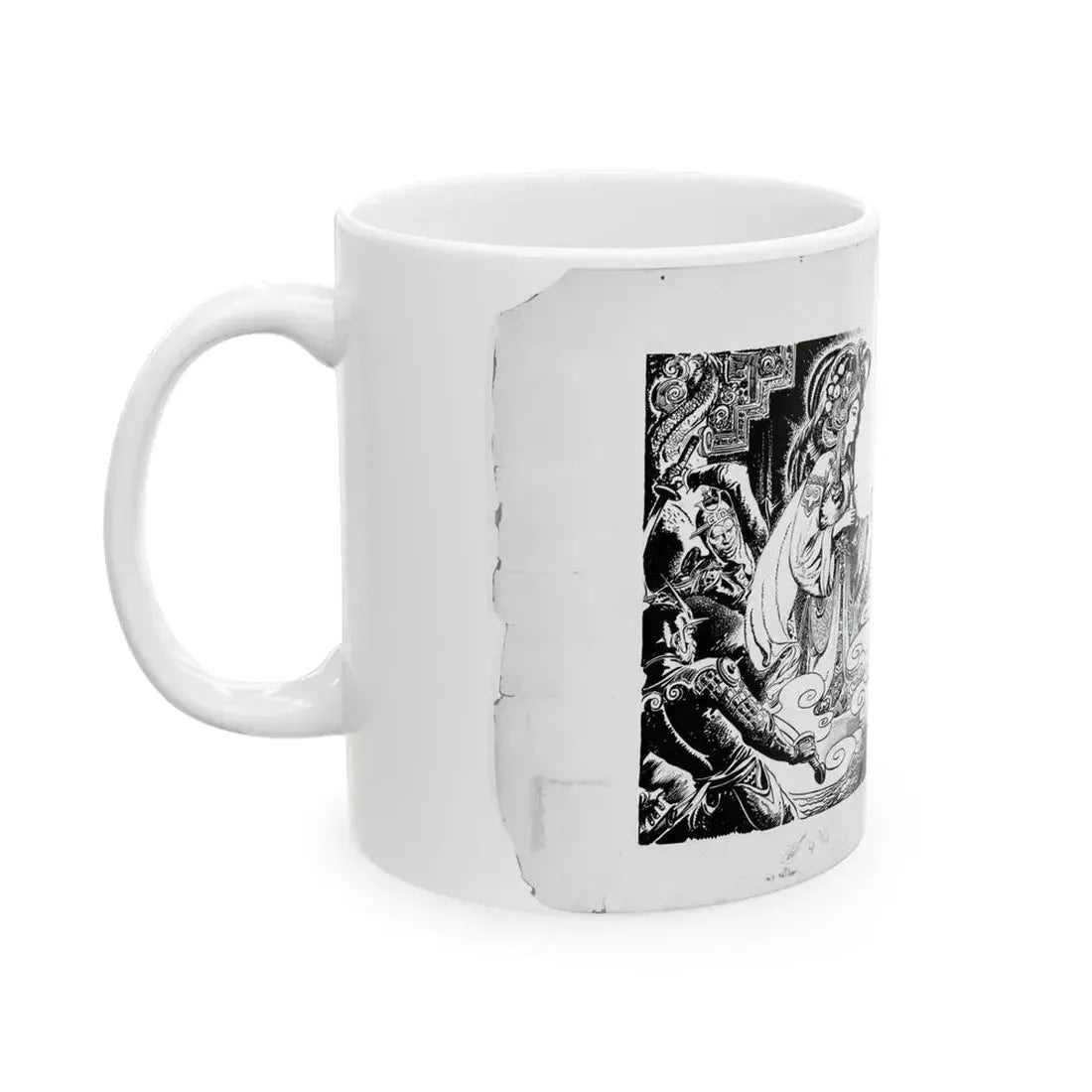 Fu Manchu stories by Sax Rohmer Illustration - White Coffee Mug - Go Mug Yourself