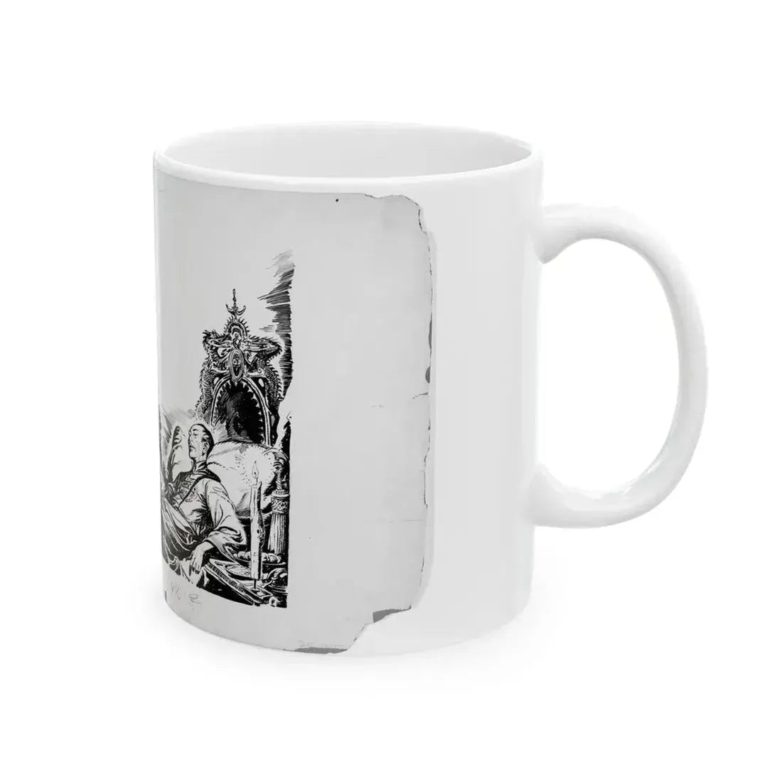 Fu Manchu stories by Sax Rohmer Illustration - White Coffee Mug - Go Mug Yourself