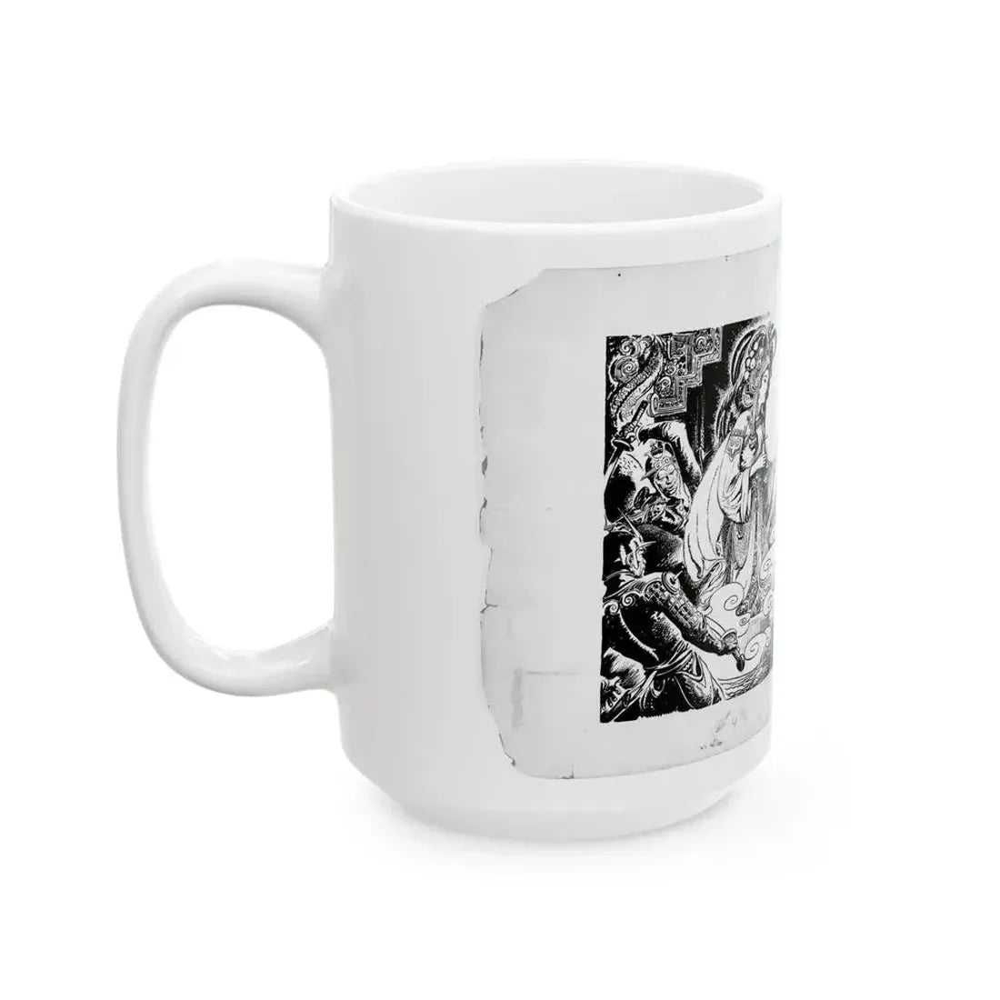 Fu Manchu stories by Sax Rohmer Illustration - White Coffee Mug - Go Mug Yourself