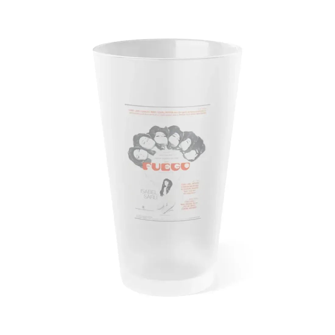 FUEGO 1969 Movie Poster - Frosted Pint Glass 16oz 16oz Frosted - Go Mug Yourself