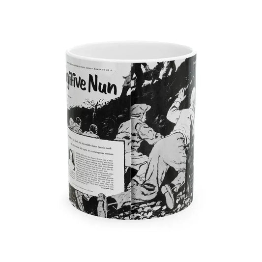 Fugitive Nun, True Woman's Adventures, May 1956 - White Coffee Mug 11oz - Go Mug Yourself