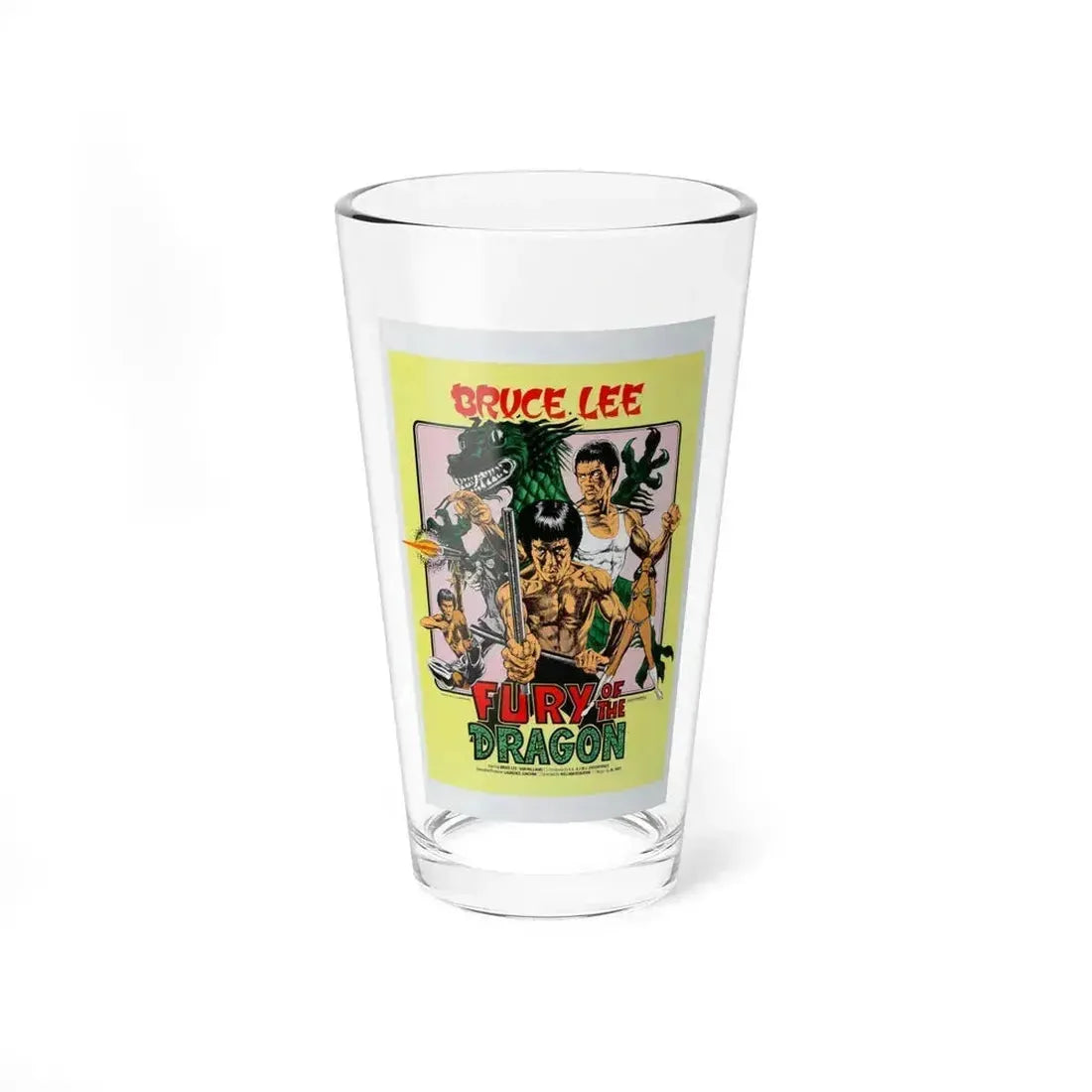 FURY OF THE DRAGON 1976 Movie Poster - Pint Glass 16oz 16oz - Go Mug Yourself