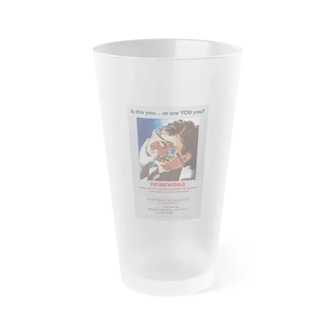 FUTUREWORLD 1976 Movie Poster - Frosted Pint Glass 16oz 16oz Frosted - Go Mug Yourself
